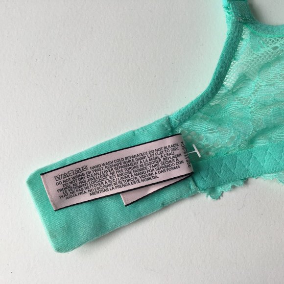 Victoria’s Secret Dream Angels Push Up Bra Size 32DD Aqua Blue Lace Underwire - Picture 13 of 13